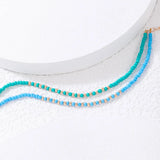 Bohemian Green Beads Double Layer Anklets for Women