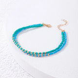 Bohemian Green Beads Double Layer Anklets for Women
