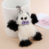 Bear Doll Mink Fur Keychain for Girls Bag Purse Handbag Car Pe
