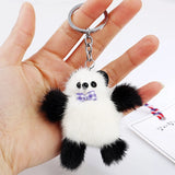 Bear Doll Mink Fur Keychain for Girls Bag Purse Handbag Car Pe