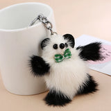 Bear Doll Mink Fur Keychain for Girls Bag Purse Handbag Car Pe