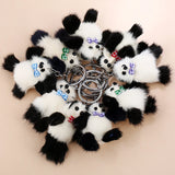 Bear Doll Mink Fur Keychain for Girls Bag Purse Handbag Car Pe