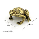 Brass Frog Figurines Solid Animal Tea Pet Paperweight Desk Decor