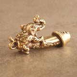Brass Penis Keychain Chick Pendant Fun Mini Genitals Car Keychain