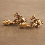 Brass Penis Keychain Chick Pendant Fun Mini Genitals Car Keychain