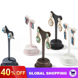 Brushed Leather Earring Rack Jewelry Display Props