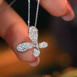 Silver Butterfly Pendant Necklace for Women