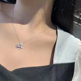 Silver Butterfly Pendant Necklace for Women