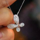 Silver Butterfly Pendant Necklace for Women