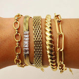 Stylish CZ Snake Watchband Link Chain Bracelet for Women