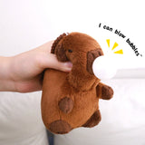 Fluffy Capybara Plush Keychain Stuffed Animal Toy