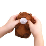 Fluffy Capybara Plush Keychain Stuffed Animal Toy