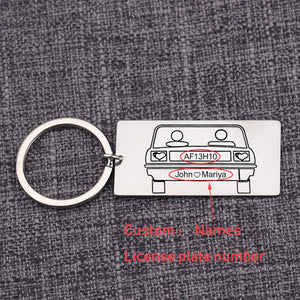 Personalized Couple Number Keychain - Stainless Steel Jewerly