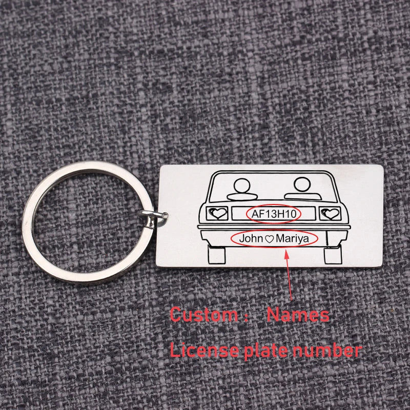Personalized Couple Number Keychain - Stainless Steel Jewerly