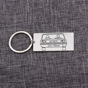 Personalized Couple Number Keychain - Stainless Steel Jewerly