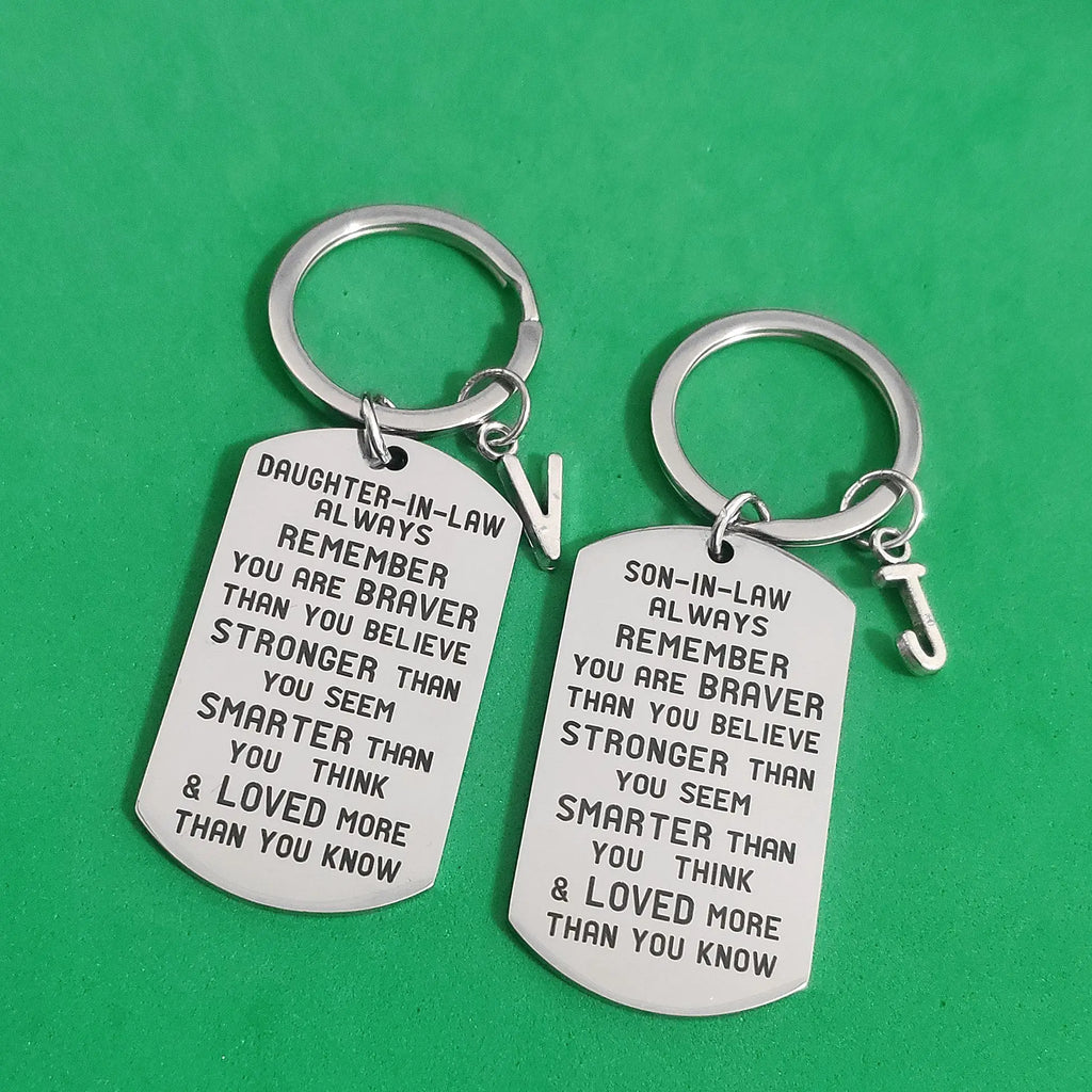 Personalized Carabiner Keychain A-Z Stainless Steel Military Tags