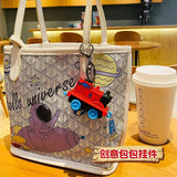 Cartoon Train Key Chain 3D Vehicle Pendant Keyring
