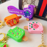 Cartoon Ice Cream Keychain Peach Grape Watermelon Pendant