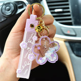 Quicksand Cherry Blossom Keychain Acrylic Bag Pendant Gift