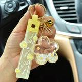 Quicksand Cherry Blossom Keychain Acrylic Bag Pendant Gift