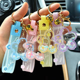 Quicksand Cherry Blossom Keychain Acrylic Bag Pendant Gift