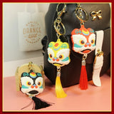Chinese Lion Dance Doll Keychain Couple Present