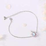 Chinese Rainbow Moonstone Unicorn Bracelet for Women