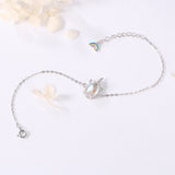 Chinese Rainbow Moonstone Unicorn Bracelet for Women
