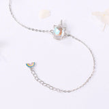 Chinese Rainbow Moonstone Unicorn Bracelet for Women