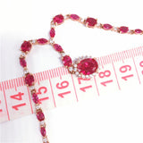 Purple Sweet Style Pendant Ruby Necklace 14K Rose Gold Engagement Jewelry