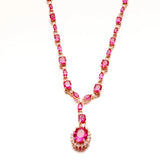 Purple Sweet Style Pendant Ruby Necklace 14K Rose Gold Engagement Jewelry