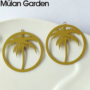 Coconut Tree DIY Copper Earrings Filigree Jewelry