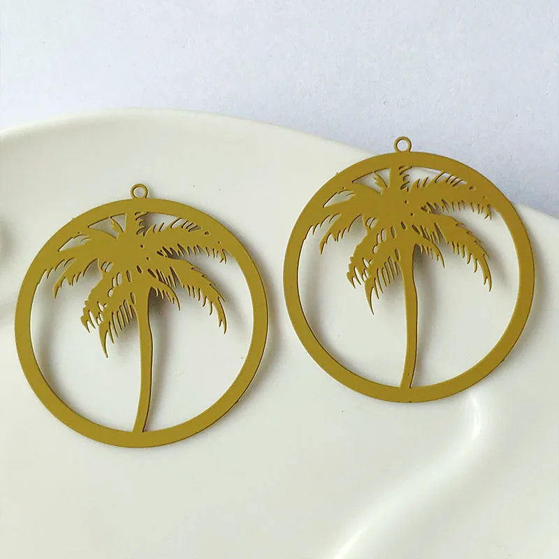 Coconut Tree DIY Copper Earrings Filigree Jewelry