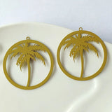 Coconut Tree DIY Copper Earrings Filigree Jewelry