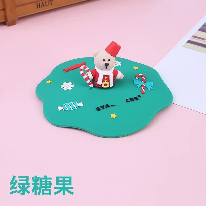 Custom 3D Cartoon Doll Coffee Drip Cup Cover PVC Teacup Silicone