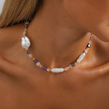 Irregular Pearl Stone Necklace for Women Ladies Dance Party Jewelry