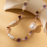 Irregular Pearl Stone Necklace for Women Ladies Dance Party Jewelry