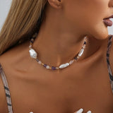 Irregular Pearl Stone Necklace for Women Ladies Dance Party Jewelry