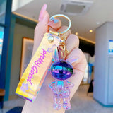 Colorful Spaceman Astronaut Keychain Female Couple Rabbit Car Pendant
