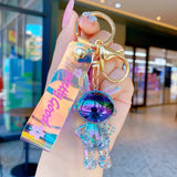 Colorful Spaceman Astronaut Keychain Female Couple Rabbit Car Pendant