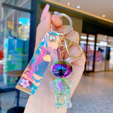Colorful Spaceman Astronaut Keychain Female Couple Rabbit Car Pendant