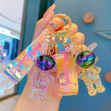 Colorful Spaceman Astronaut Keychain Female Couple Rabbit Car Pendant