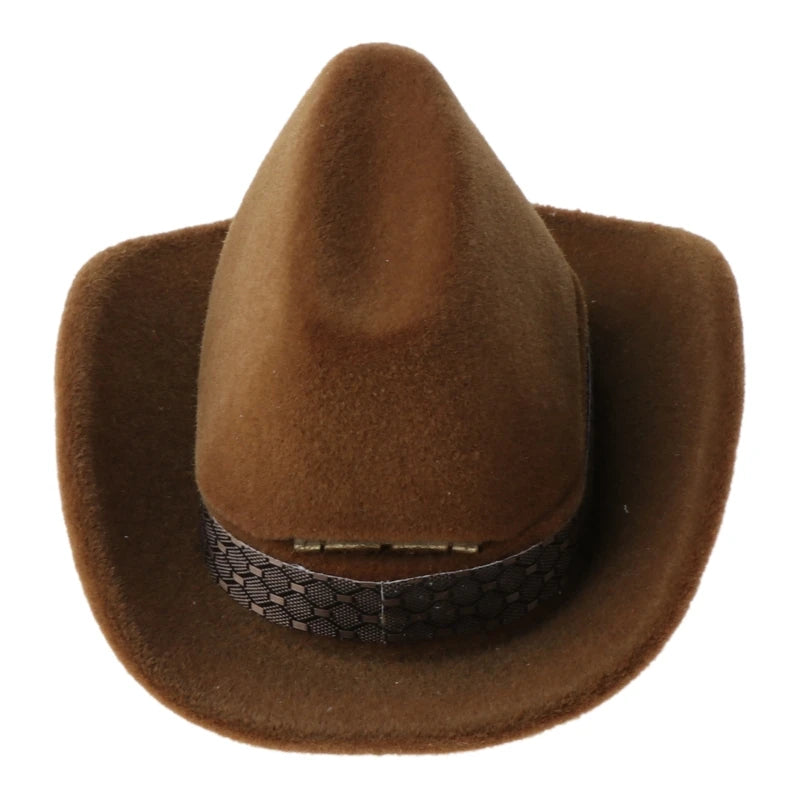 Cowboy Hat Shape Rings Box Jewellery Display Case