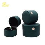 Round Jewelry Box for Crown Ring Pendant Necklace