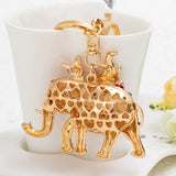 Elephant Rhinestone Keychain Car Key Ring Bag Charm Pendant Jewelry
