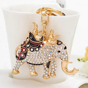 Elephant Rhinestone Keychain Car Key Ring Bag Charm Pendant Jewelry