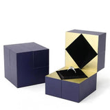 Cube Ring Box Storage Case Wedding Jewelry Display Holder Gift