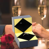 Cube Ring Box Storage Case Wedding Jewelry Display Holder Gift
