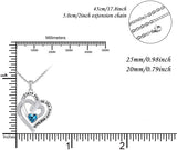 Custom 12 Birthstone Necklace Double Heart Necklace