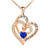 Custom 12 Birthstone Necklace Double Heart Necklace